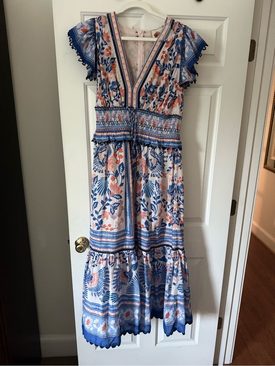 FARM Rio Dresses & Skirts - FARM Rio x Anthropologie Ruffle-sleeve Smocked Maxi Dress